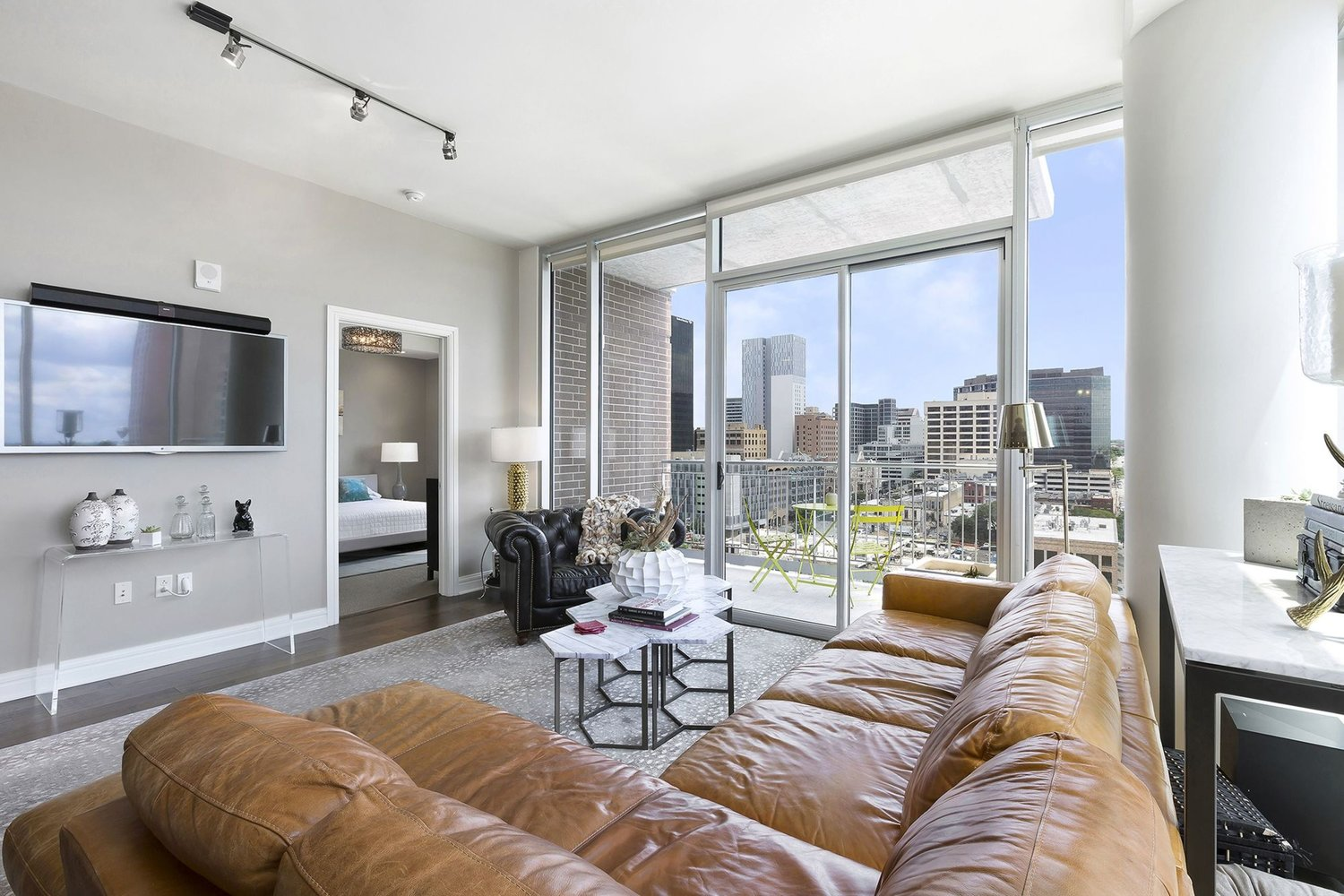 Floor-to-ceiling windows at The Whitley in Austin, TX