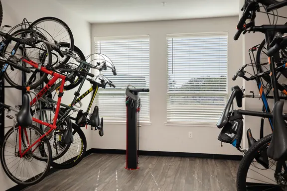 Bike Repair and storage room at Element 25 in Overland Park, KS